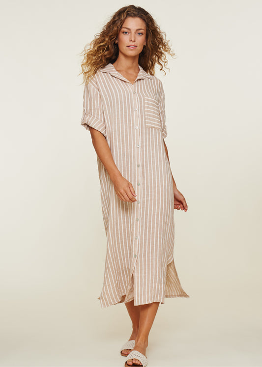 Caparica Dress Sand/ White