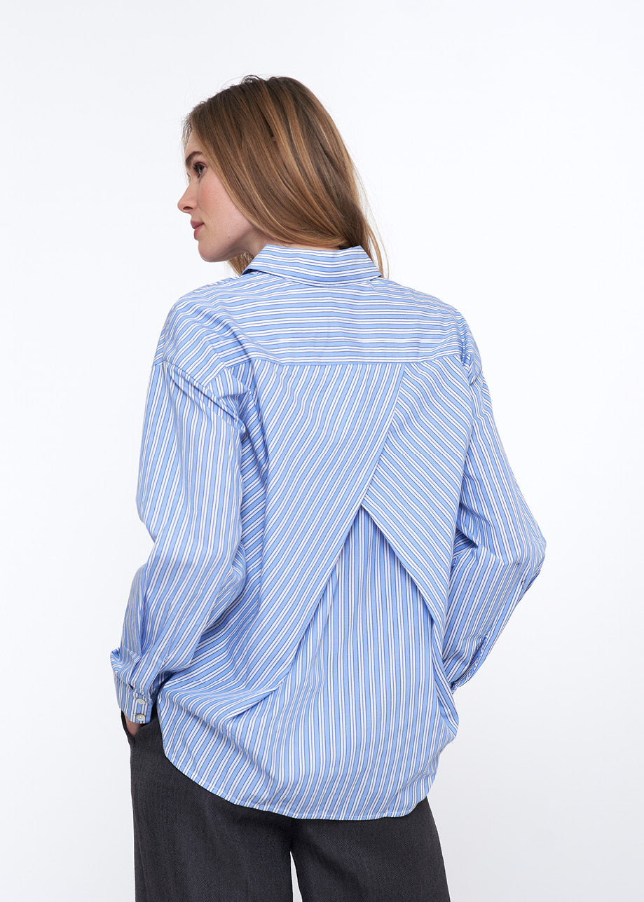 Bella Blouse Sky Blue Stripe