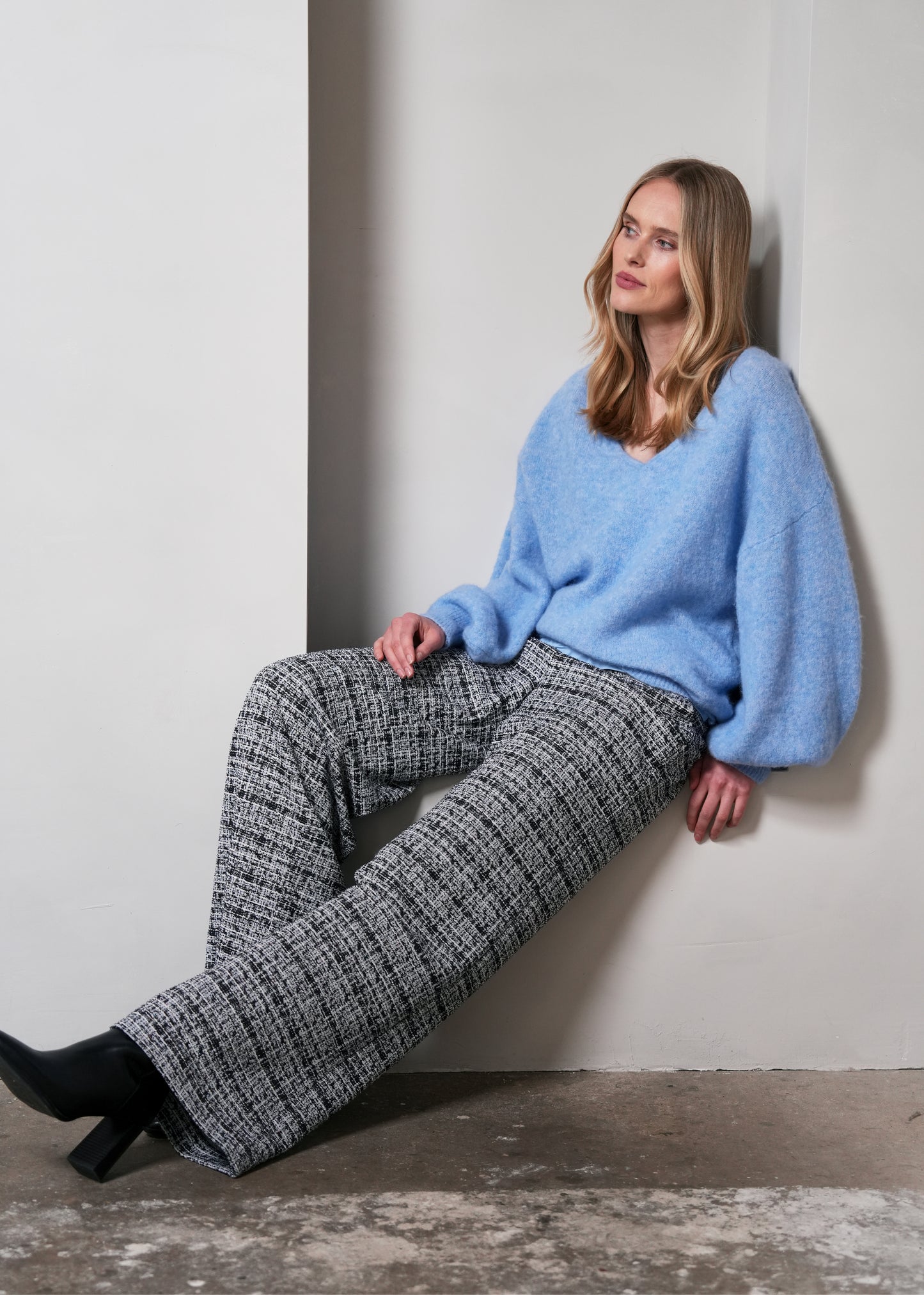 Deux Sweater Sky Blue Mel