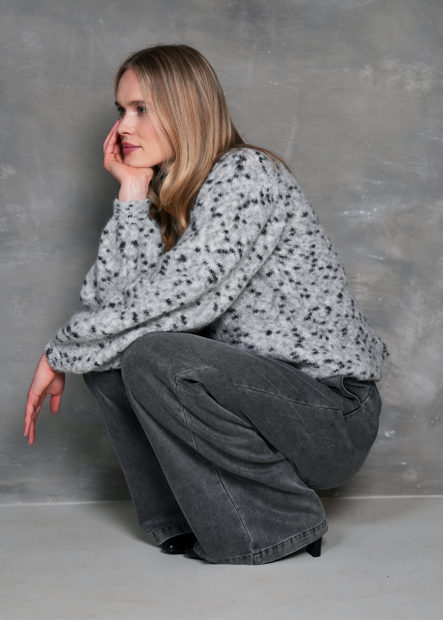 Willy Long sleeve top Lt Grey Mel