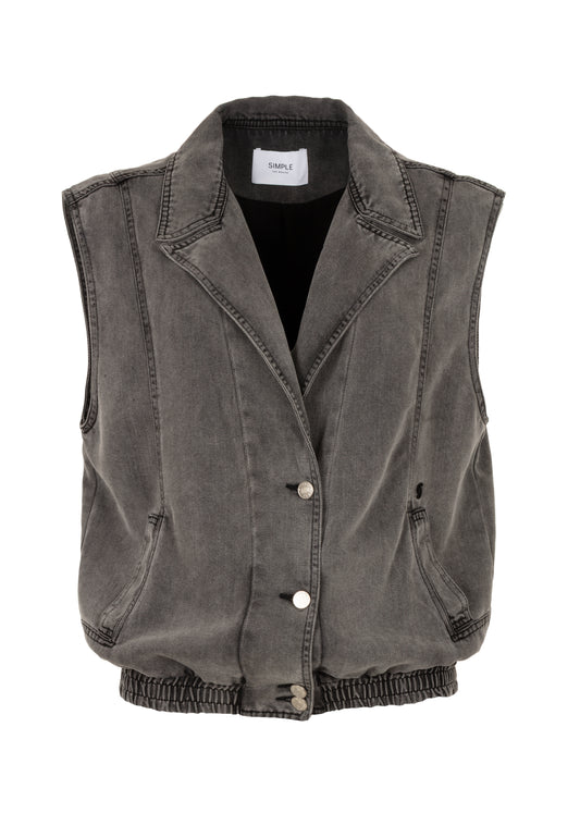 Vika Gilet Washed Black