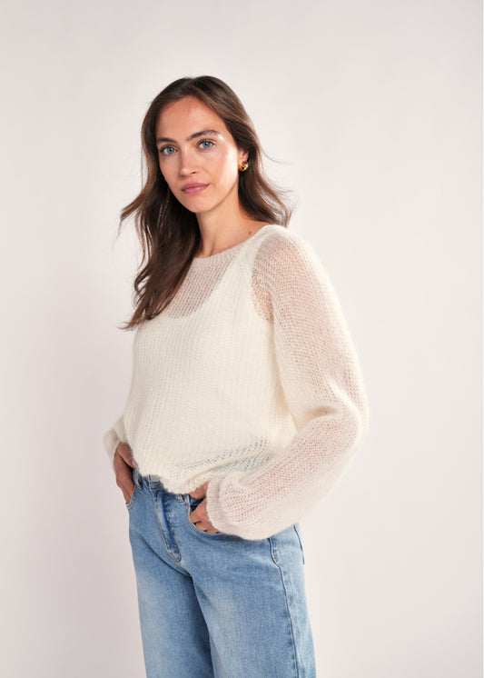 Astra LS Top Ecru White