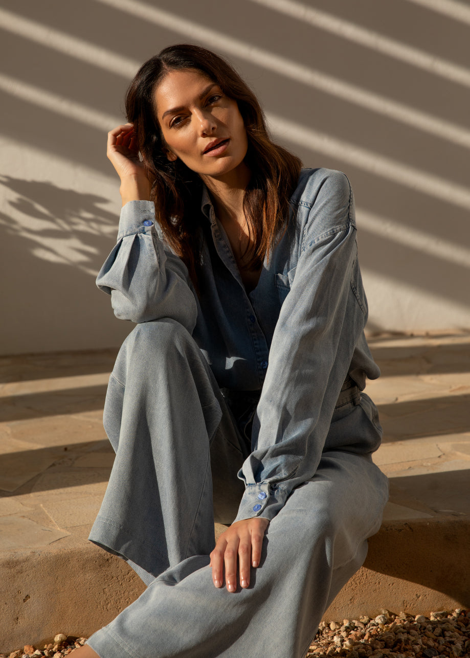 Isala Blouse Sun Faded Blue