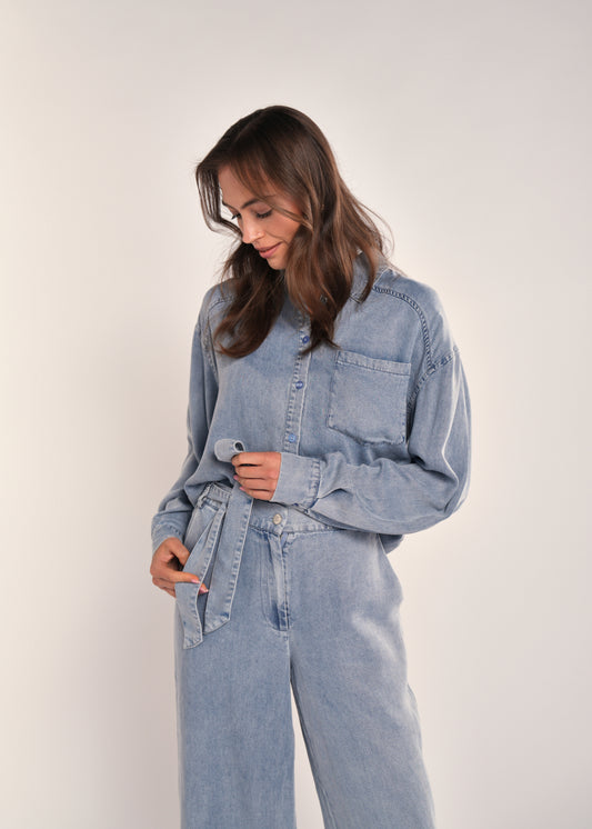 Isala Blouse Sun Faded Blue