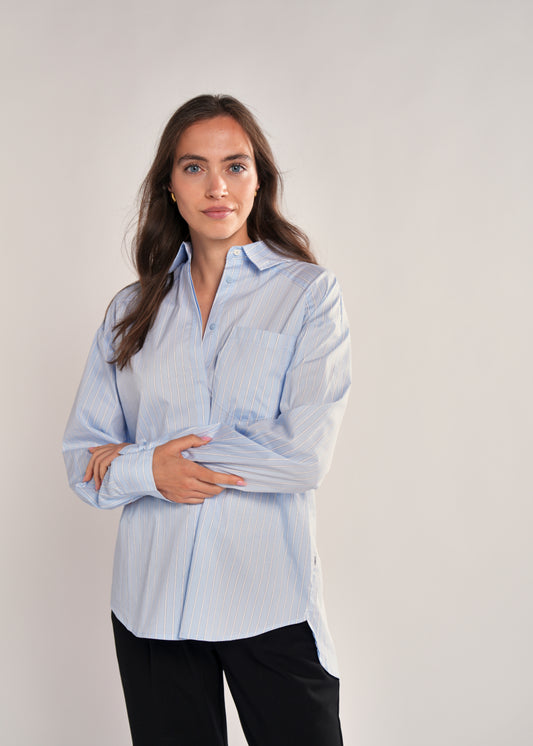 Lilly Blouse Ice Blue Stripe